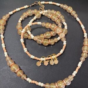 Beaded Necklace and Bracelet Set